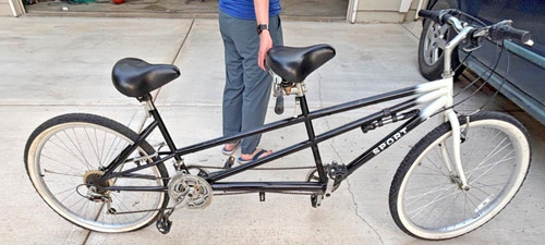 Tandem bicycle black - black, and